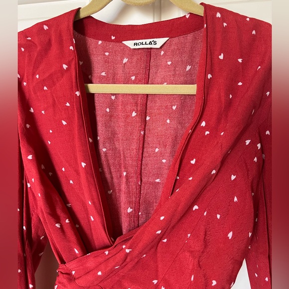Rolla’s Red Layla Wrap Blouse Medium - Picture 3 of 4